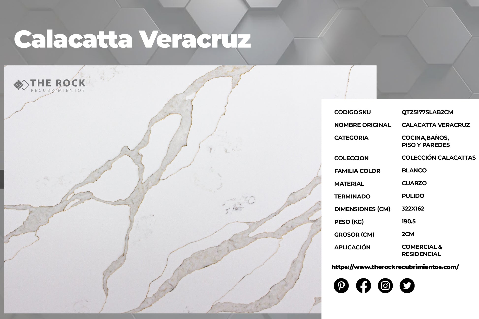 revestimiento de pared calacatta veracruz ficha tecnica