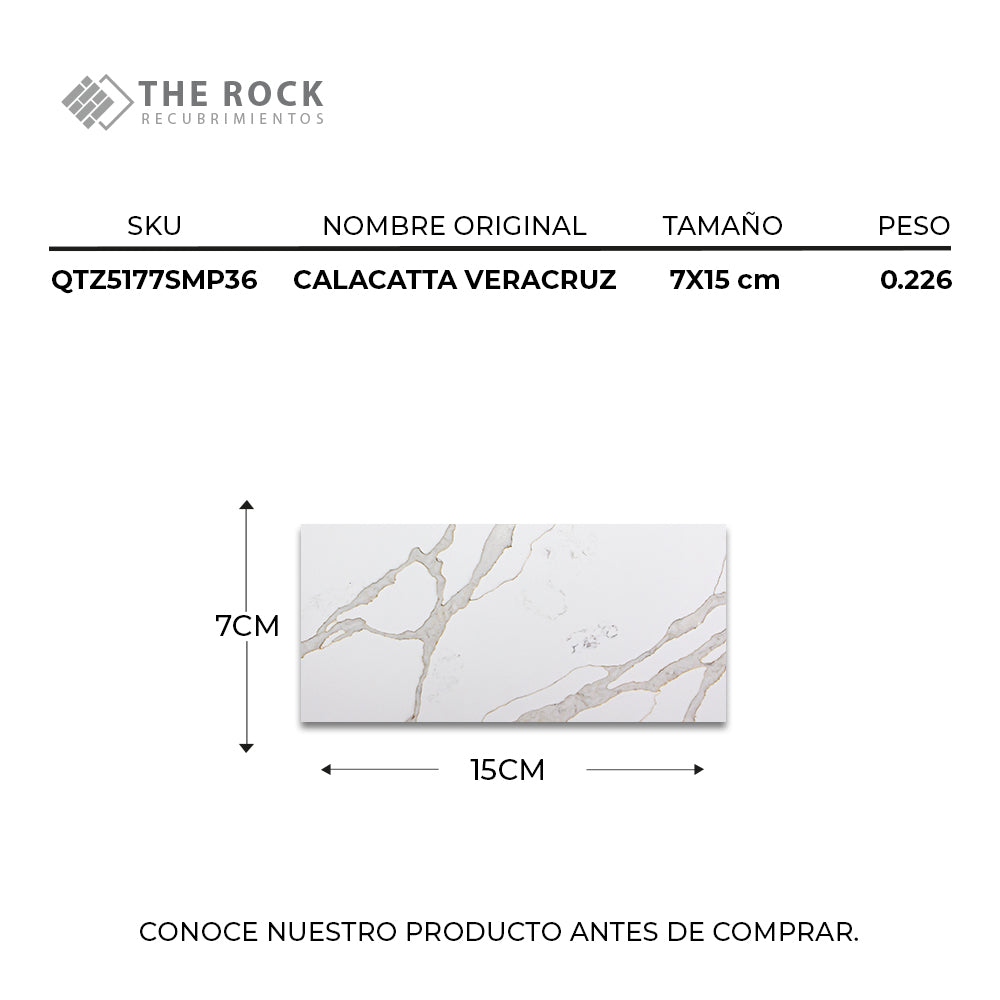 revestimiento de pared calacatta veracruz muestra 7x15