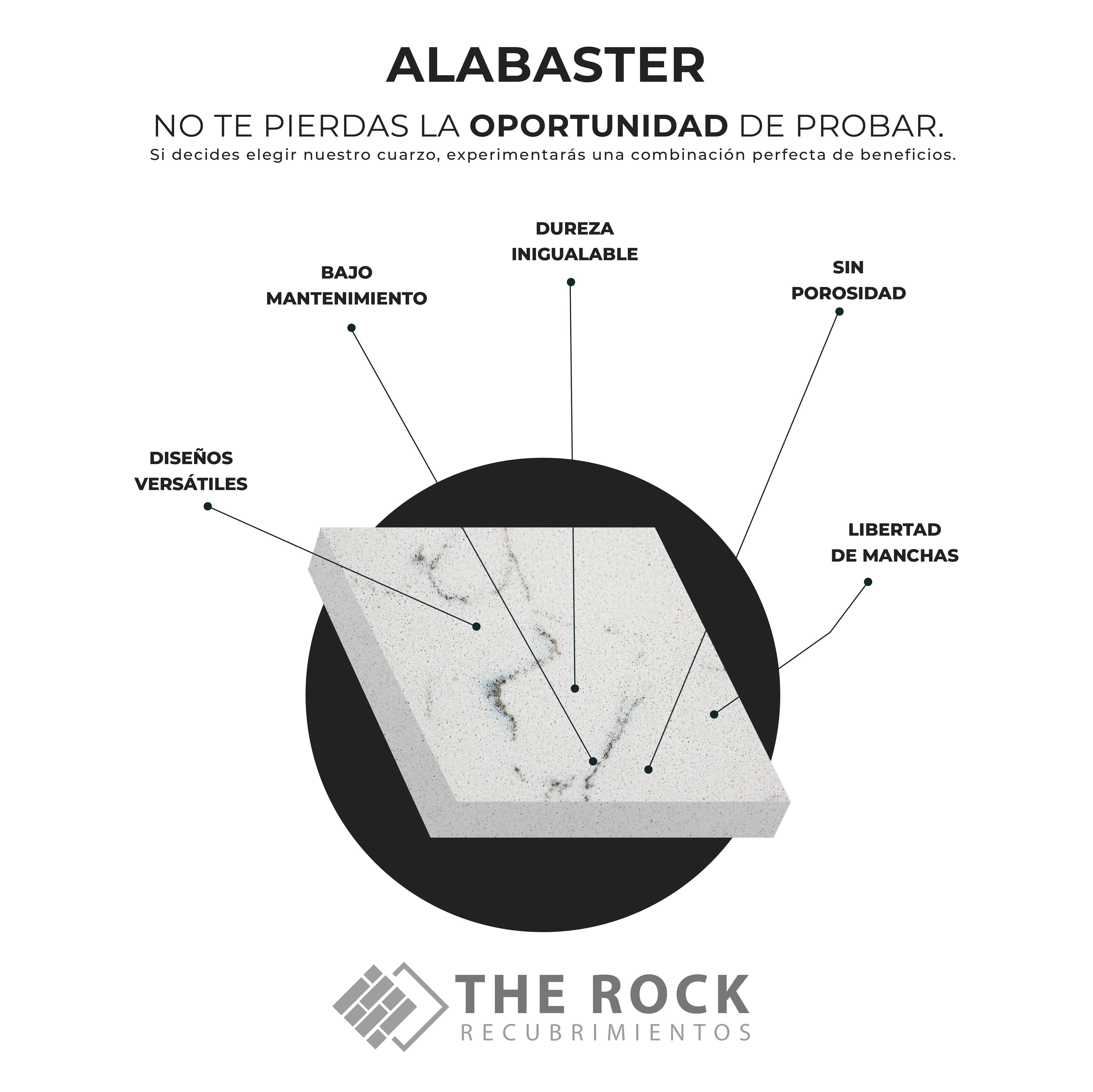 ALABASTER | PLACA DE CUARZO PARA REVESTIMIENTO DE BAÑOS Y MUCHO MÁS